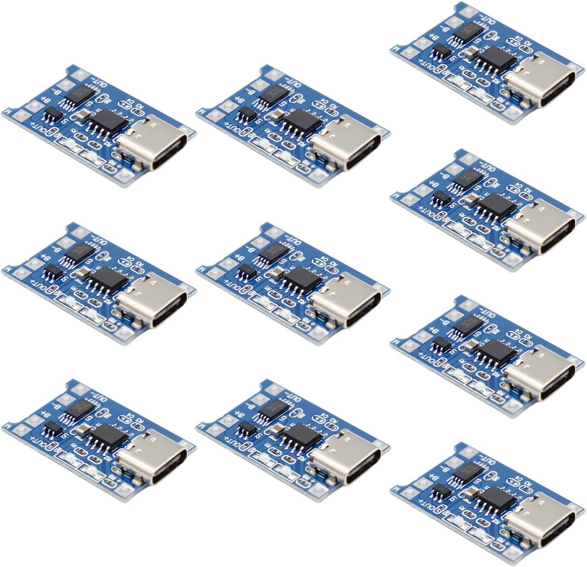 SnelShoppen - 10pcs USB C 5V 1A Li-Ion Accu Oplader Module, Lithium Batterij Oplader, Energiezuinig, Digitale Uitgang, Voor Diverse Toepassingen