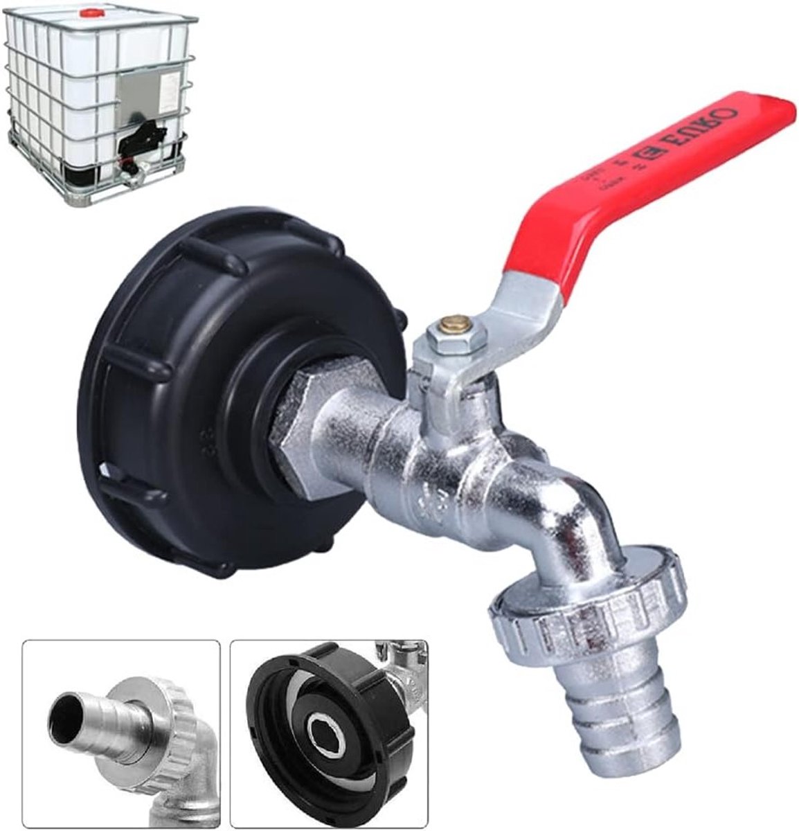 Adapter voor 1/2 Inch Schroefdraad, Kranen voor IBC Tanks, Regenwateropvang en Slangverbindingen voor Efficiënte Waterafvoer