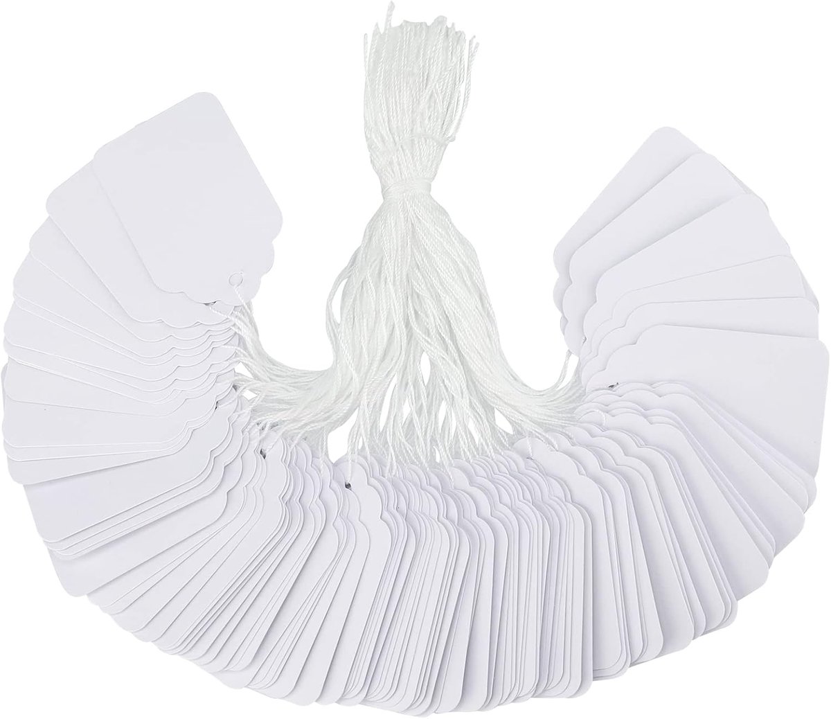 SnelShoppen - 500pcs Hanglabels Prijslabels met Draad, 30mm x 48mm, Voor Sieraden, Kleding, Wijnflessen, Cadeaus, Hoogwaardige Papier Karton