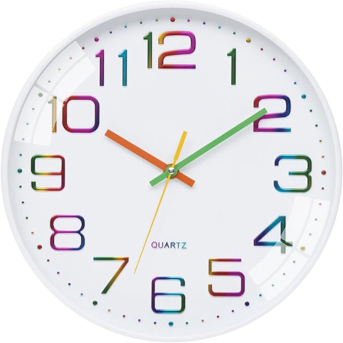 SnelShoppen - Kinder Wandklok 30 cm Modern Quartz Stille Klok, Makkelijk Afleesbaar, Milieuvriendelijk PVC, Grijs met Grote Witte Cijfers voor Kinderk