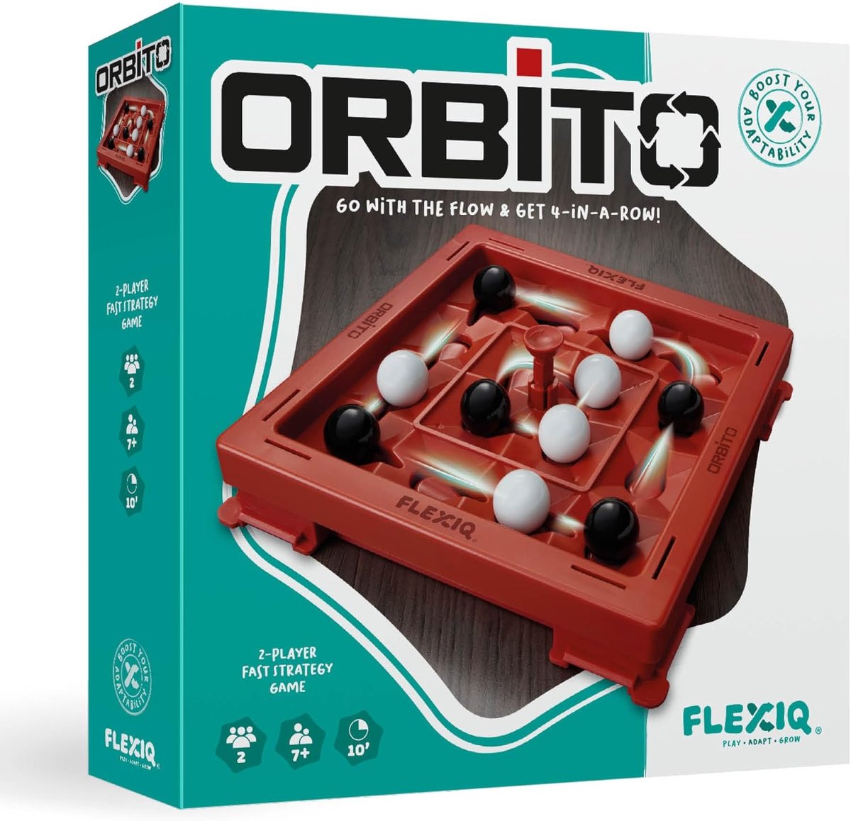 SnelShoppen - Strategisch Bordspel voor 2 Spelers - FlexIQ Orbito - Kinderen vanaf 7 Jaar - Tactisch Duel - Speeltijd 10 Minuten - Nederlands, Engels,