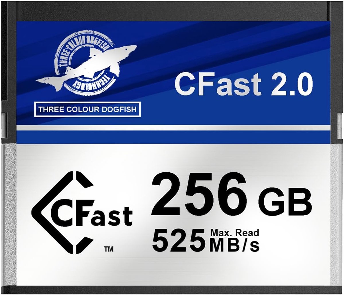 SnelShoppen - CFast 2.0 Geheugenkaart 256 GB voor 4K/6K RAW Video, Leessnelheid tot 525 MB/s, Professionele Videomakers, Compatibel met Digitale Camer