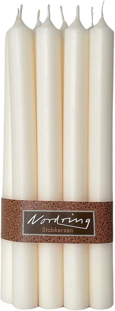 SnelShoppen - Rustieke Creme 8 Stick Kaarsen 2.2 cm x 18 cm - Branduren 7-8 uur - Paraffine - RAL Gecertificeerd - Geschikt voor Feesten, Tuin en Binn