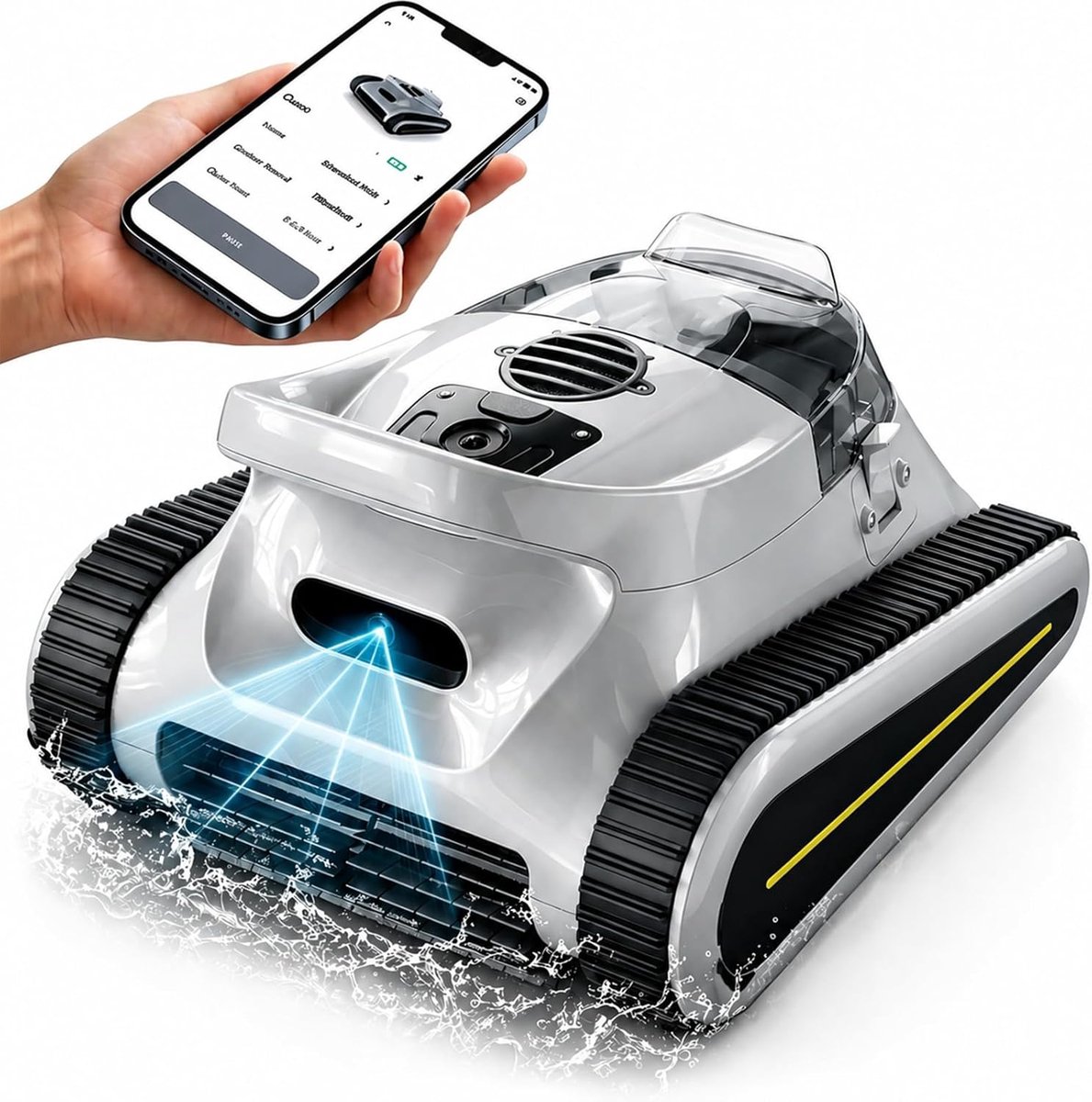 Draadloze SAT 30 zwembadreinigingsrobot met app-besturing -Zelfherstellend -Voor zwembaden tot 200 m² -IPX8 waterdicht -Geschikt voor Bodem - Wanden - Waterlijn - Trappen