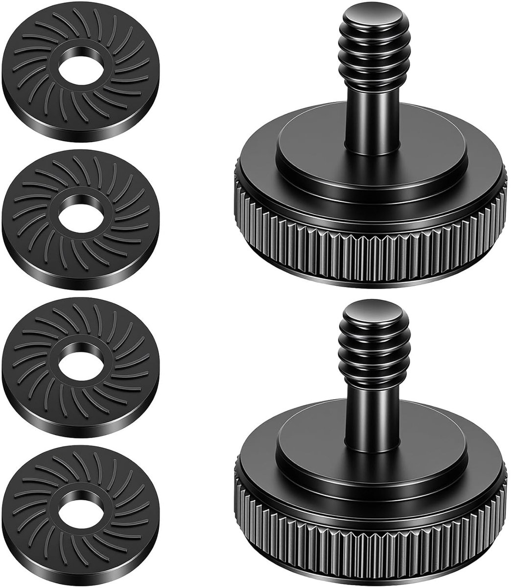 SnelShoppen - 2pcs Daumenschraube Camera Quick Mount Adapter - 1/4 Inch Draad Met Rubber Pads - Aluminium Klem Schroef Voor Statief, Camera Plate & Fl