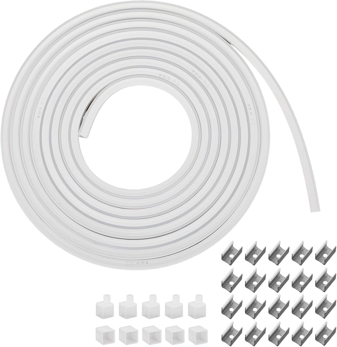 SnelShoppen - 5m Flexibel LED Silicone Profiel met Melkachtige Deksel, Eindkappen en Bevestigingsclips voor LED Strips - Modern, Minimalistisch en Duu