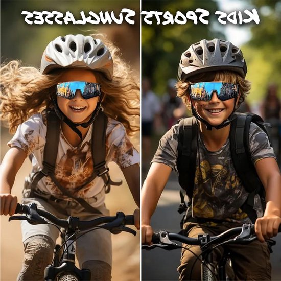 Inovra- Fietsbril voor Kinderen - 3 Stuks - UV400-Bescherming - Onbreekbare Glazen - Ideaal voor Buitensporten - Perfect Cadeau - Zonnebril van inovra — afbeelding 2