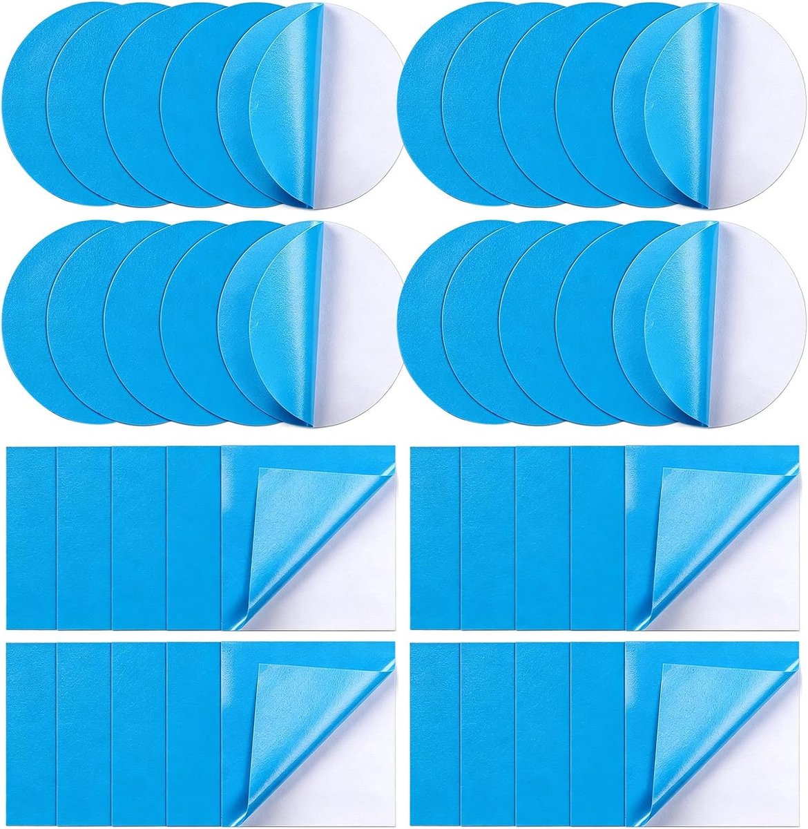 SnelShoppen - 40pcs Zelfklevende Zwembad Reparatie Kit - Blauwe PVC Patches Onderwater Waterproof Tape voor Zwembad en Boot Herstel (7cm, 20 Circles +