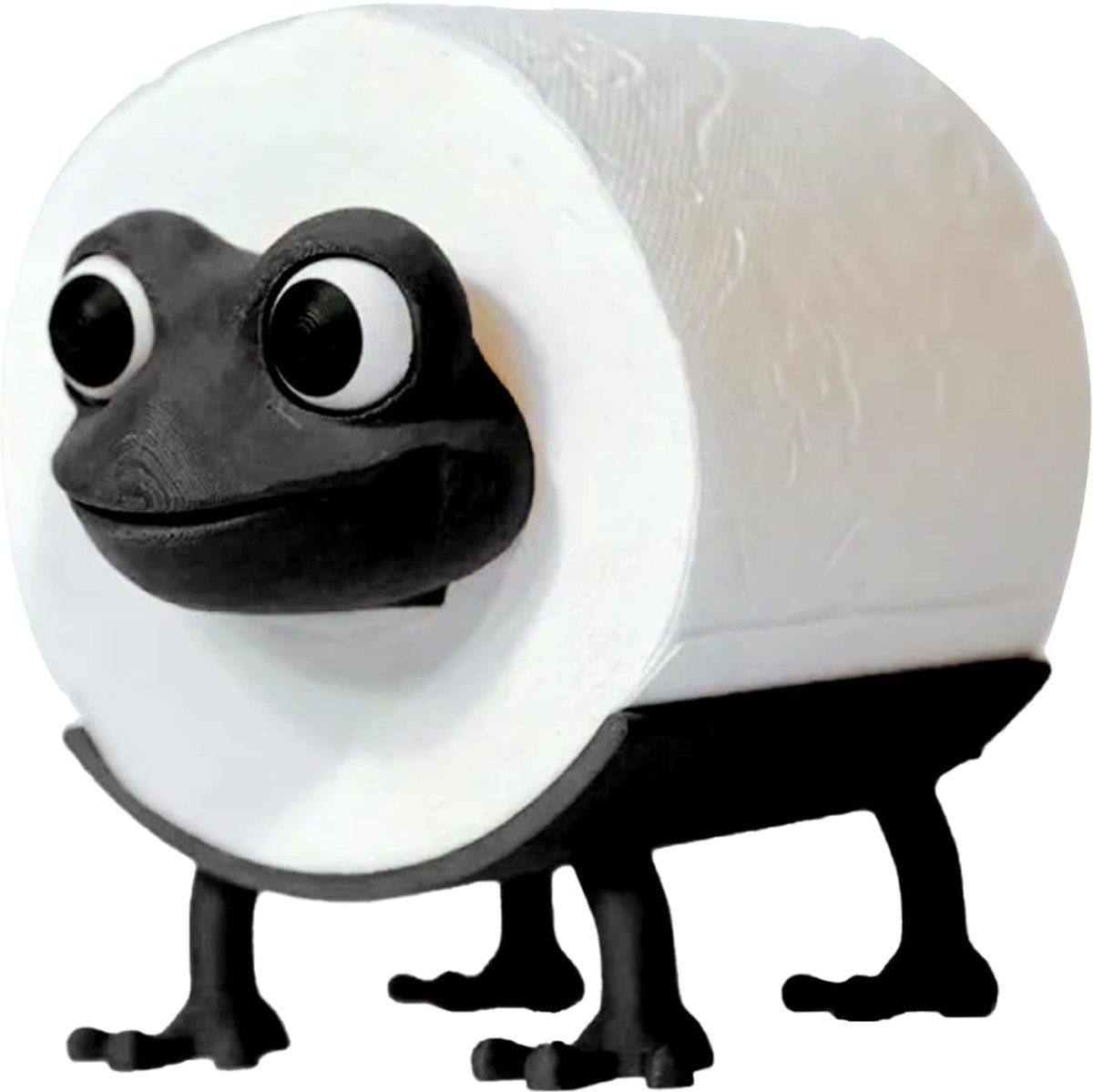 SnelShoppen - Frogs Toiletpapierhouder Vrijstaand - Decoratieve Toiletrolhouder met Leuke Kikker Ontwerpen - Perfect voor Badkamer en Toilet - Hoogwaa