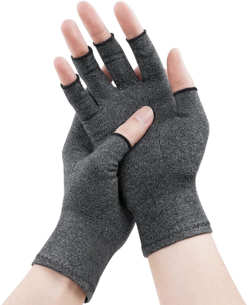SnelShoppen - Arthritis Handschoenen voor Pijnverlichting, Ademend en Comfortabel, Fingerloze Ontwerp, Ondersteuning en Warmte, Maat L voor Mannen en