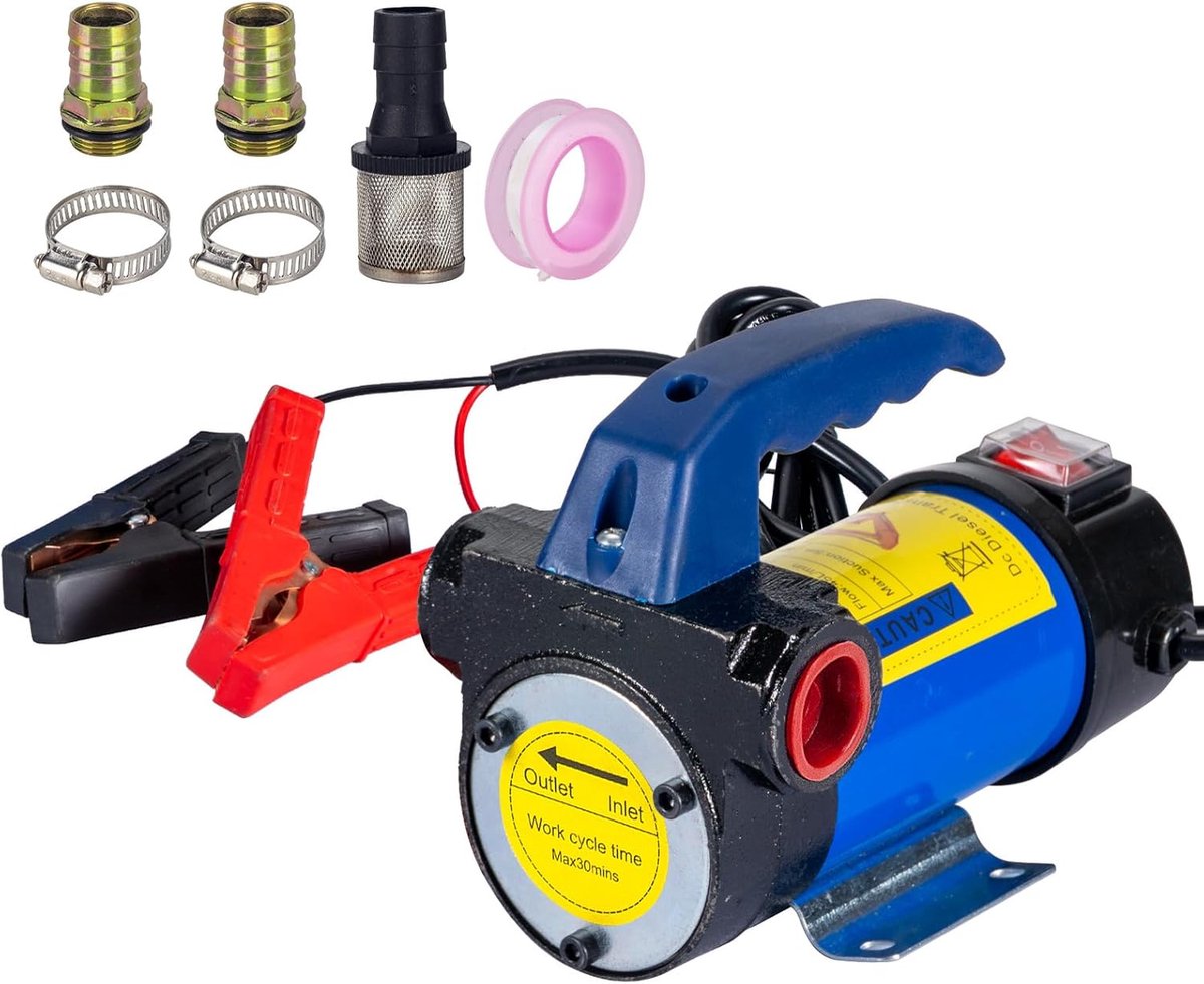 SnelShoppen - Diesel Transfer Pomp 12V 260W Elektrische Brandstofpomp 45L/Min Voor Diesel, Kerosine, Water Overdracht, Compact en Lichtgewicht, Ideaal