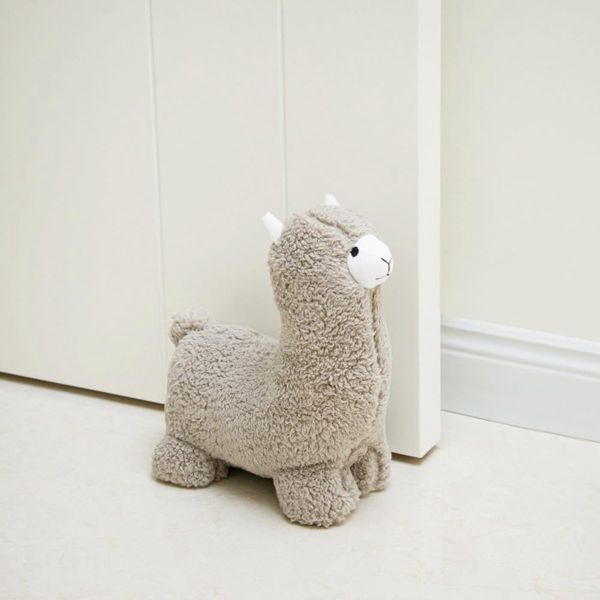 SnelShoppen - Schattige Decoratieve Deurstopper voor Thuis en Kantoor - Gewogen Interieur Dieren Deurstopper - Alpaca - Ideaal voor Slaapkamer, Badkam