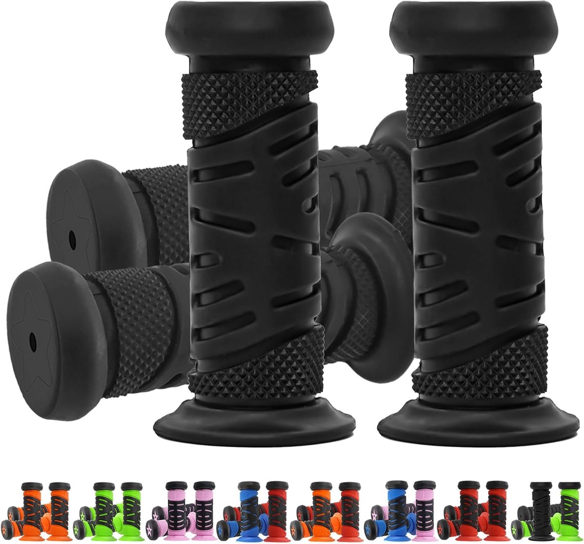 SnelShoppen - Fietshandgrepen voor Kinderen met Botsbescherming, Rubber Stuurgrepen 22 mm, 95 mm Lengte, Geschikt voor Kinderfietsen, Scooters en Loop
