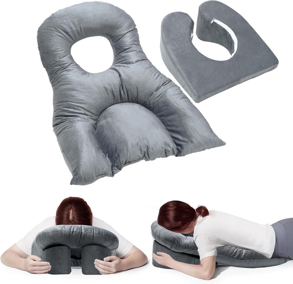 SnelShoppen - Geleide Slaapkussen voor Na Oogoperatie, Gezichtskussen met Gat, Ergonomisch Massage Hoofdkussen voor Thuisgebruik, Vitrectomie Herstel