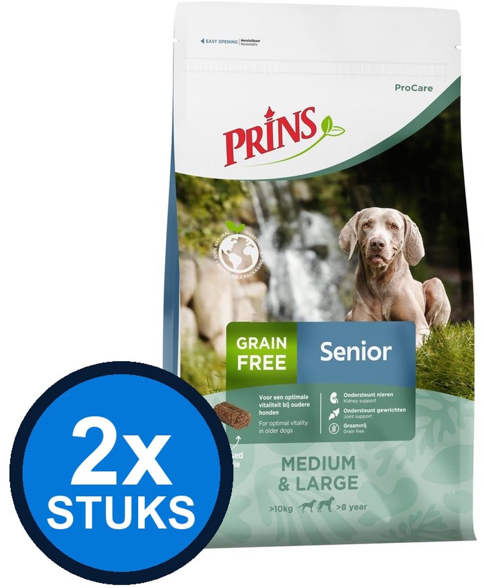 2x Prins - ProCare grainfree senior 3kg - Hondenvoer - 3 kg