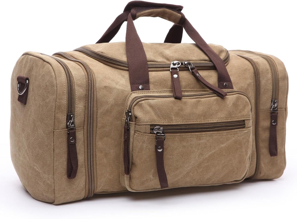 SnelShoppen - Travel Duffel Bag voor Mannen - Grote Uitbreidbare Weekendtas voor 15.6 Inch Laptop - Schoudertas voor Sport, Gym, Camping, Vakantie - C