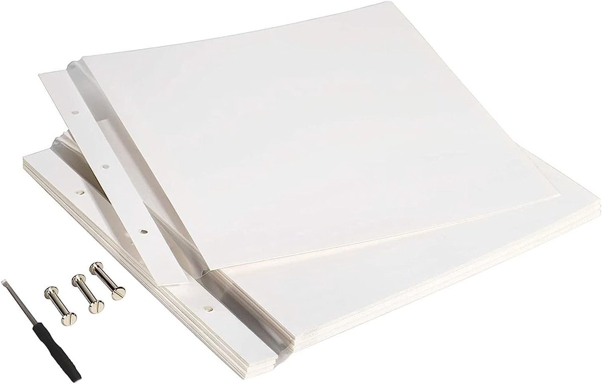 SnelShoppen - 10 Bladen Fotoalbum Pagina's 28 x 27 cm, Navullingen voor Zelfklevende Fotoalbums, Scrapbooking Papier, 20 Pagina's, Perfect voor Feestj