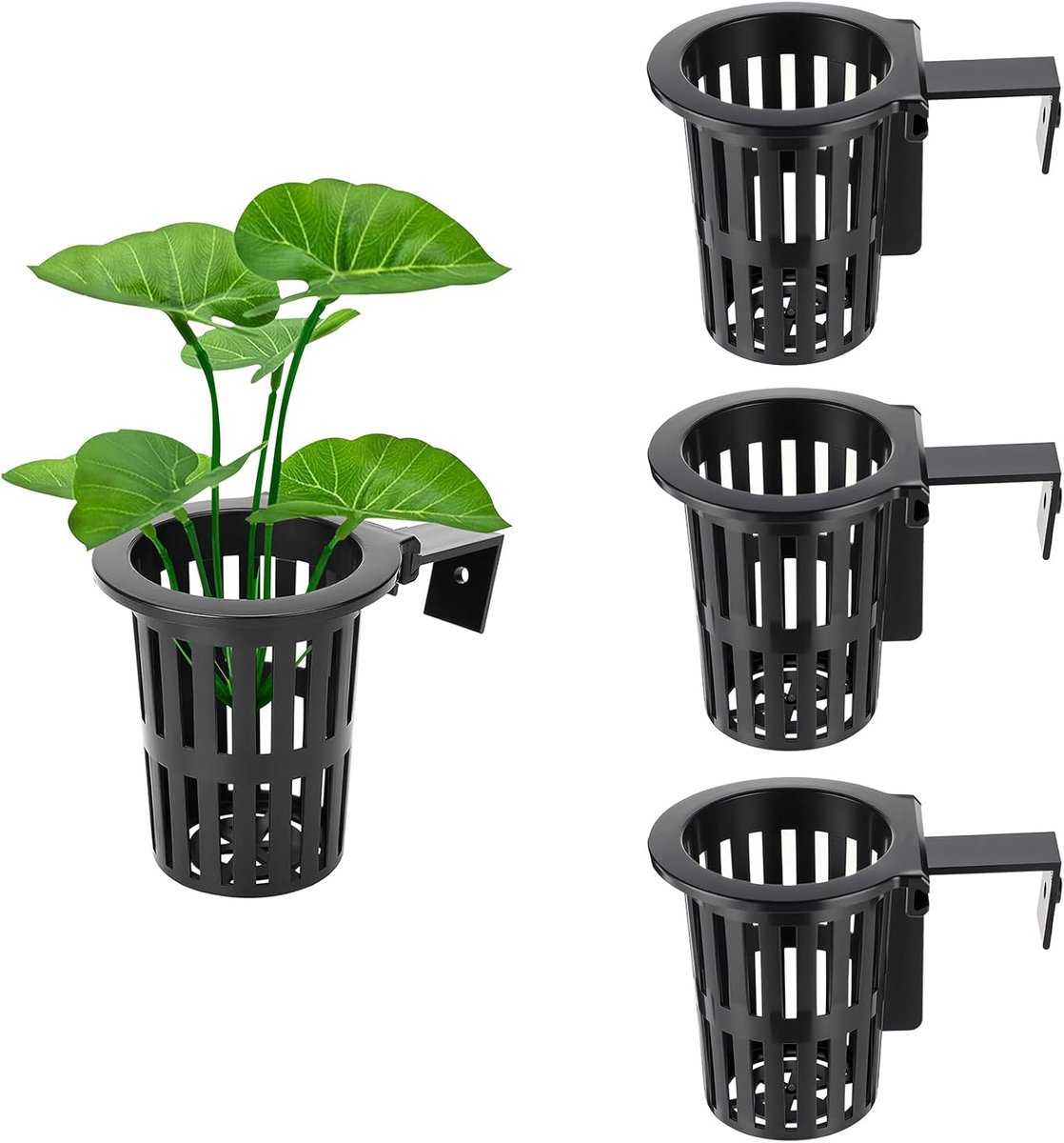 SnelShoppen - 4 Stuks Aquarium Plant Houders - Hangende Plant Pot voor Aquascape Decoraties - Ideaal voor Water- en Semi-Aquatische Planten - 9 cm Bui