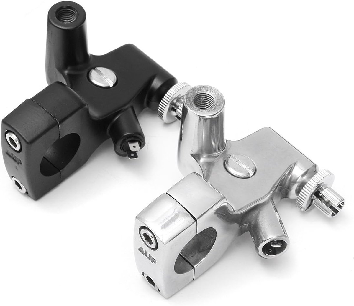 SnelShoppen - 25mm 1inch Motorfiets Koppeling Lever Houder voor Harley Honda - Aluminium Legering - Zwart en Chroom - Universele Geschiktheid