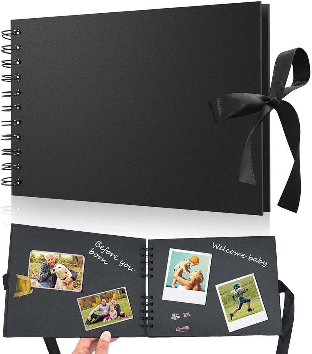 SnelShoppen - Photo Album Spiral Binding 21.5x15 cm, 80 Pagina's voor Scrapbooking, Perfect voor Bruiloft, Verjaardag, Kerst, Moederdag