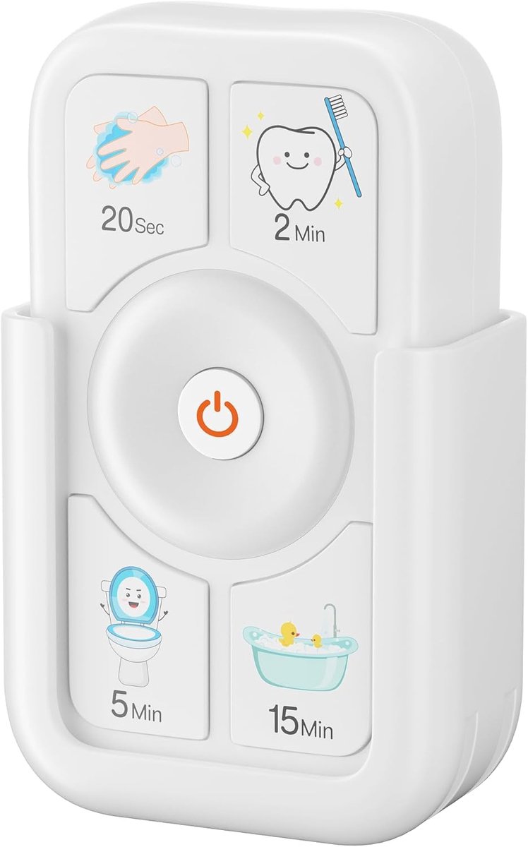 SnelShoppen - Kinder Timer voor Tandenpoetsen en Handen Wassen - 30 seconden, 2 minuten, 5 minuten, 15 minuten, ideaal voor peuters, interactieve tand