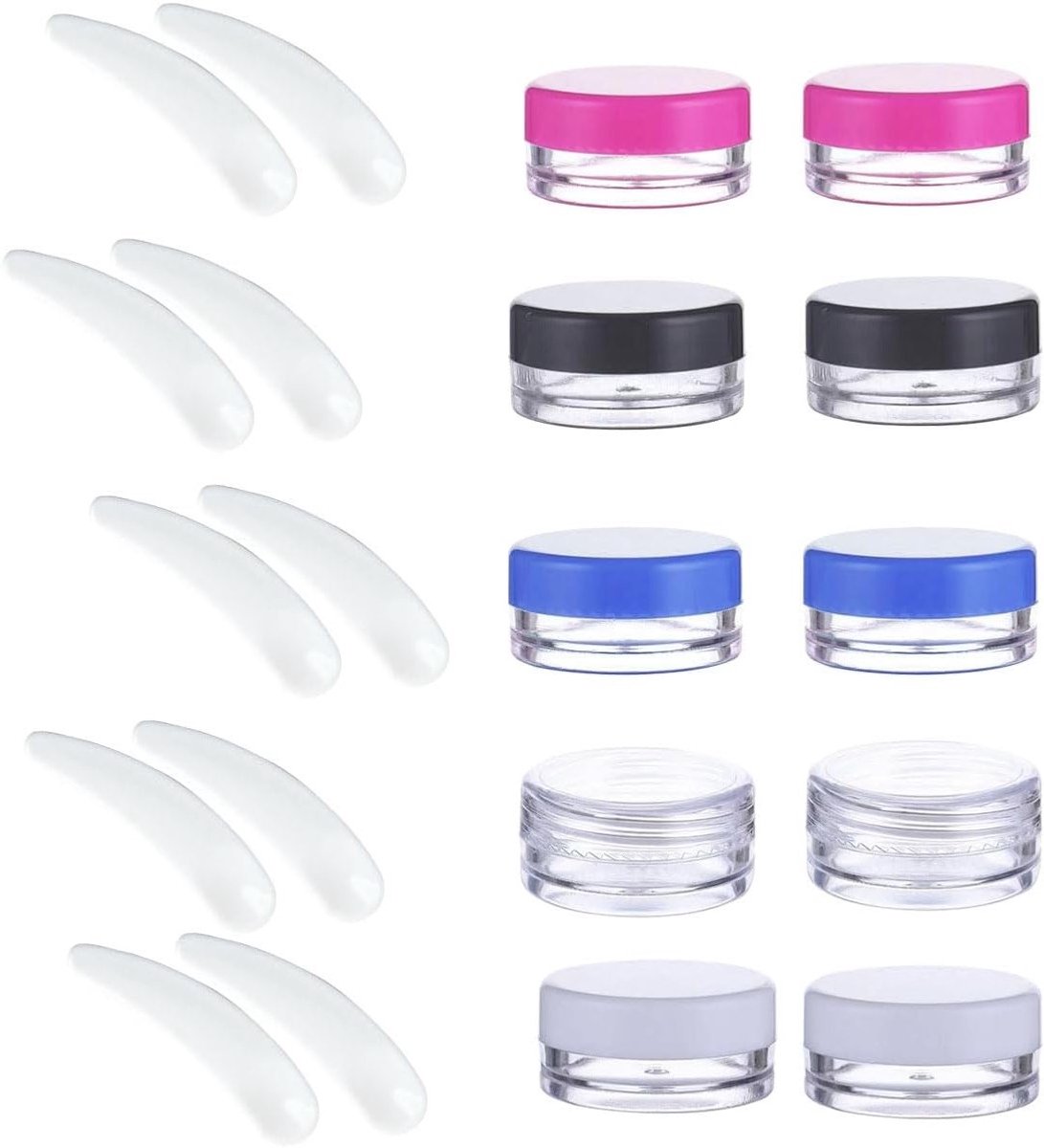 Set van 10 Transparante Lege Cosmetische Potjes met 10 Mini Spatels voor Crème, Perfect voor Reizen en Make-up Organisatie