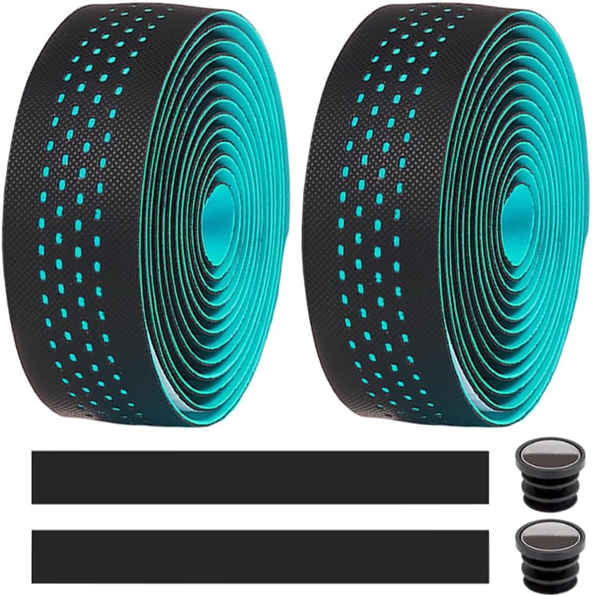 SnelShoppen - 2 Rollen Fietshandvatten - Fietshandgrepen voor Racefiets - Leer, Ademend, EVA, PU, Antislip, Schokabsorberend, Comfortabel, Zelfklevend