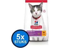5x Hill's - Science Plan cat senior 11+ chicken 1,5kg - Kattenvoer - 1.5 kg