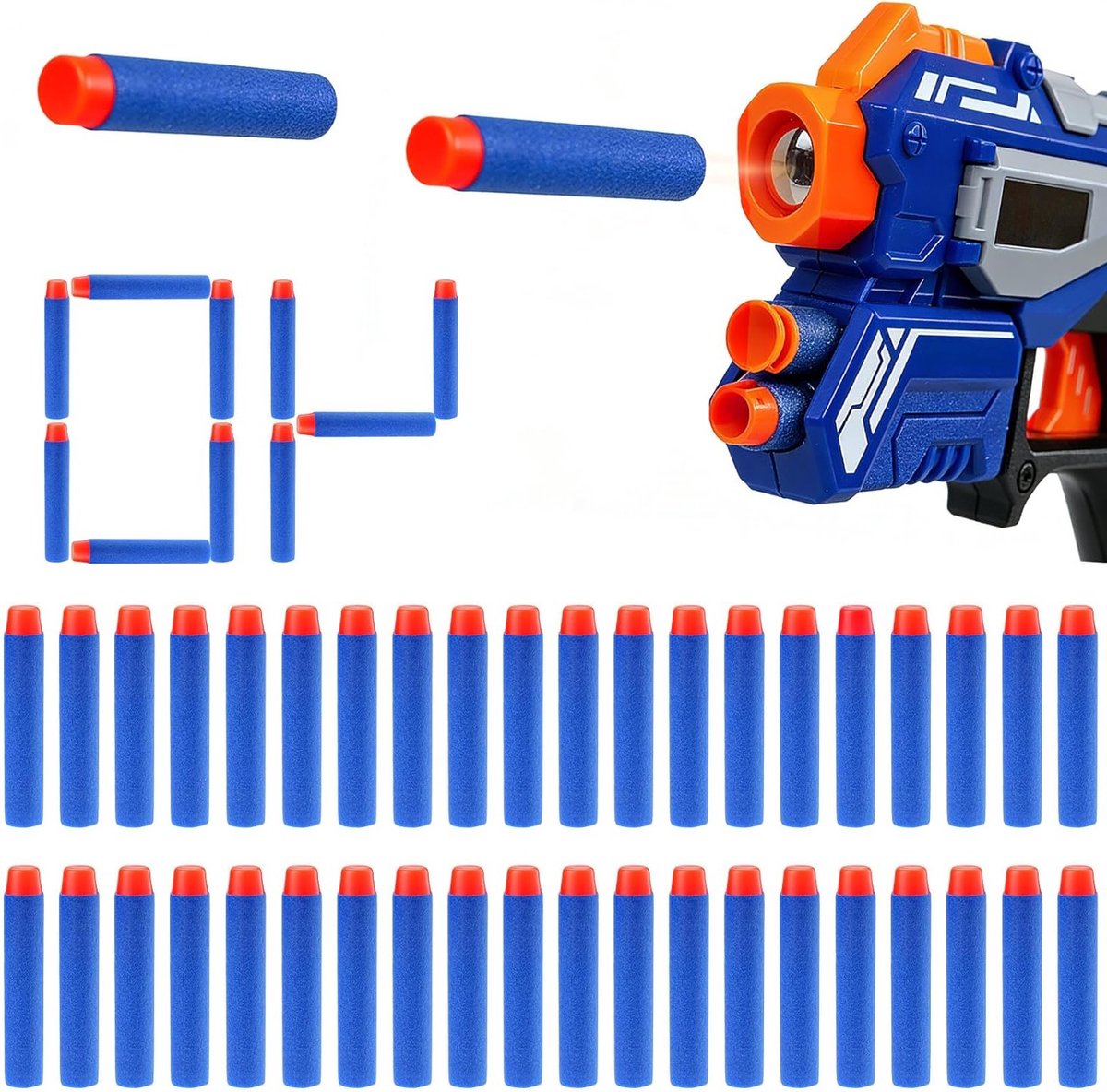 40 Stuks Foam Darts Herfill Set voor N-Strike Elite Blasters - Perfect voor Buitenactiviteiten en Feestjes, Inclusief Dart Vliegtuigen en Ammunition