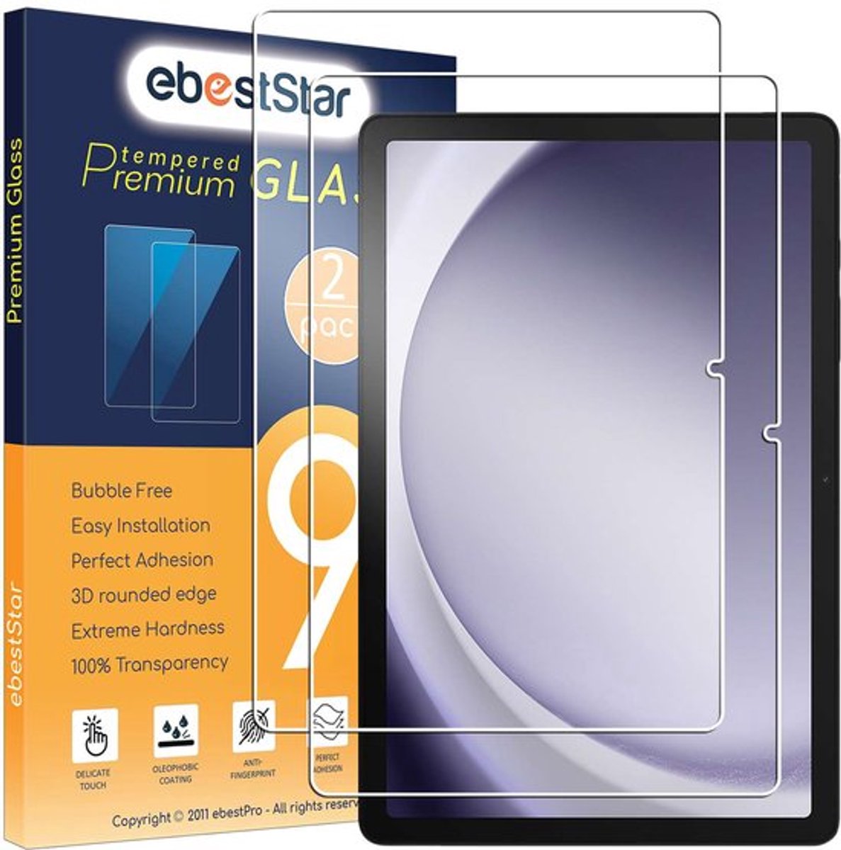 ebestStar - {2 Stuks} Gehard glas geschikt voor Samsung Galaxy Tab A9+ (2023) SM-X210, Screen Protector Cover, Schermbeschermer Tempered Glass