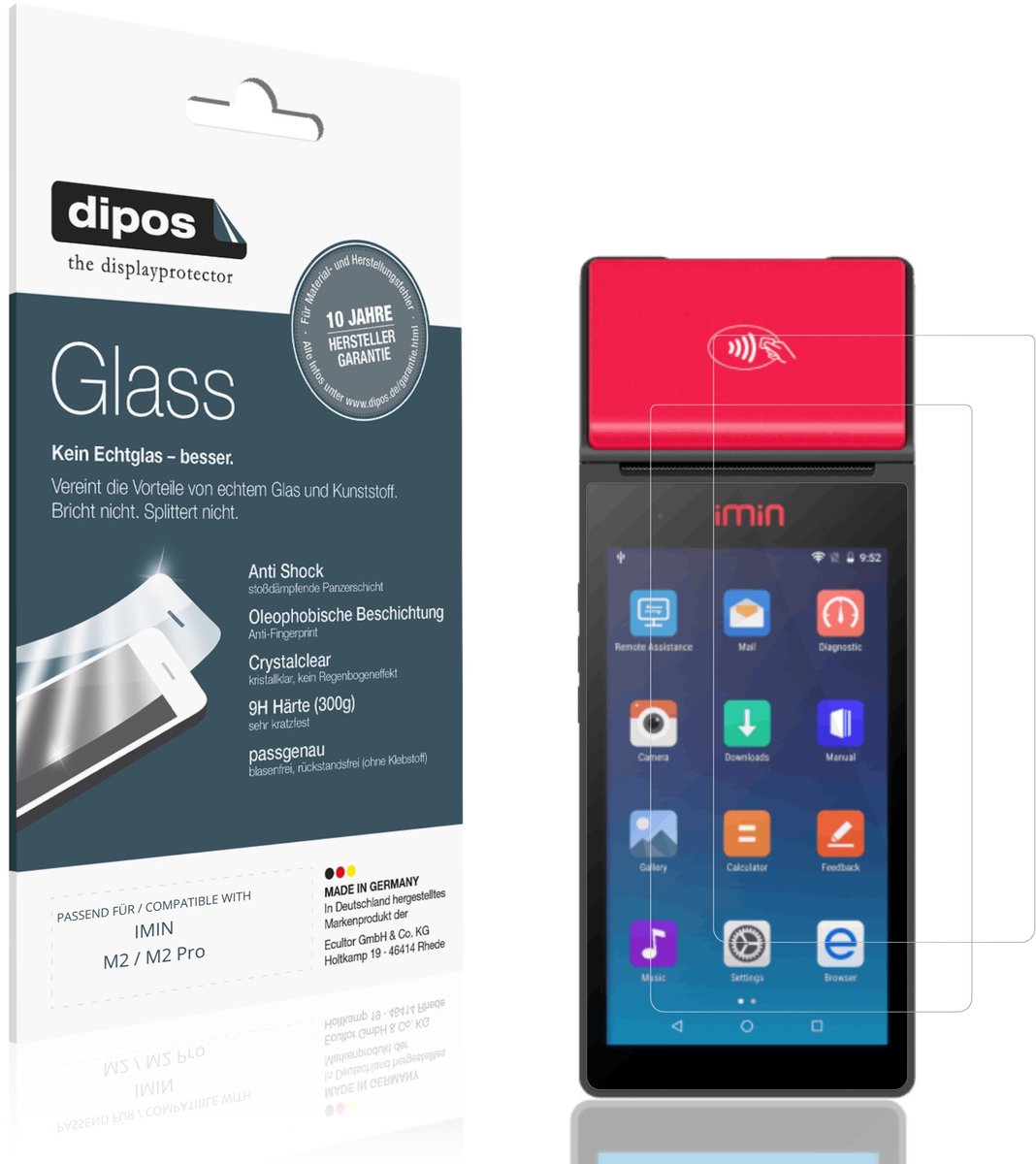 dipos – 2x Pantserfolie geschikt voor IMIN M2 / M2 Pro | 9H Screenprotector