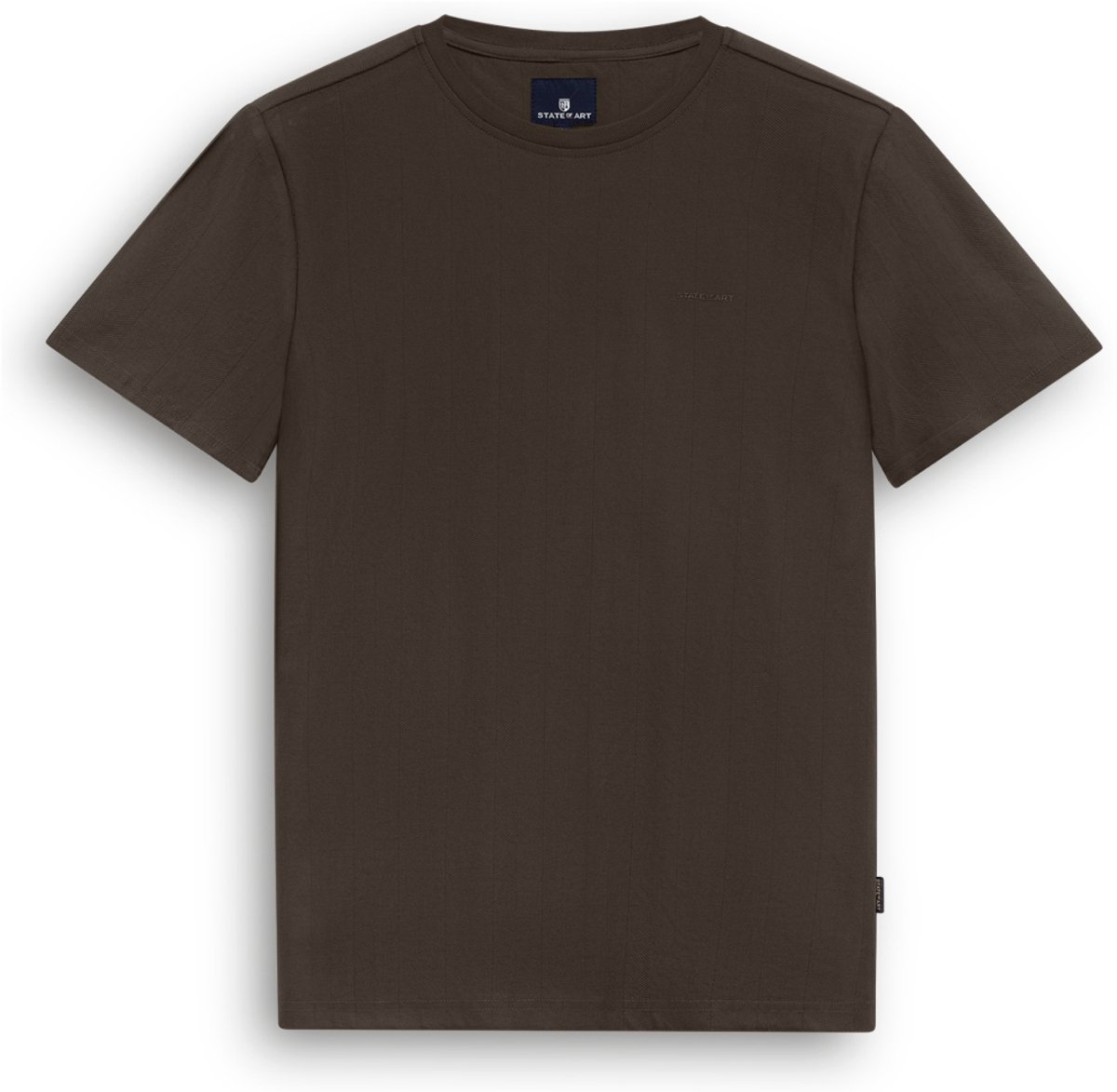State of Art T-shirt T Shirt Met Visgraat Patroon 36126399 Donkerbruin Uni Mannen Maat - 3XL