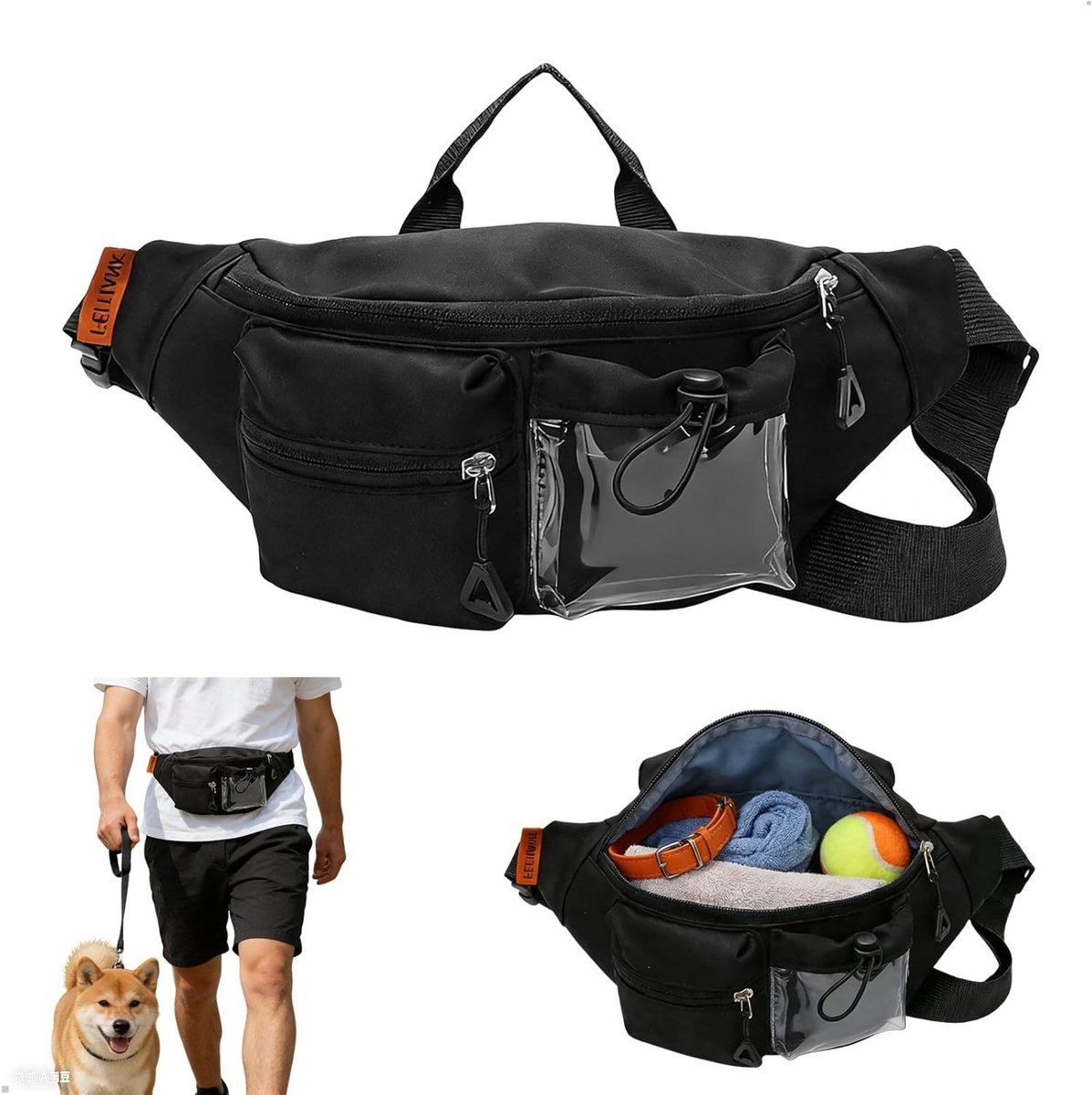 Honden Trainings- en Snacktas, Lichtgewicht Nylon Voedingstas voor Honden, Robuuste 3-Weg Tas voor Gemakkelijk Gebruik en Draagcomfort