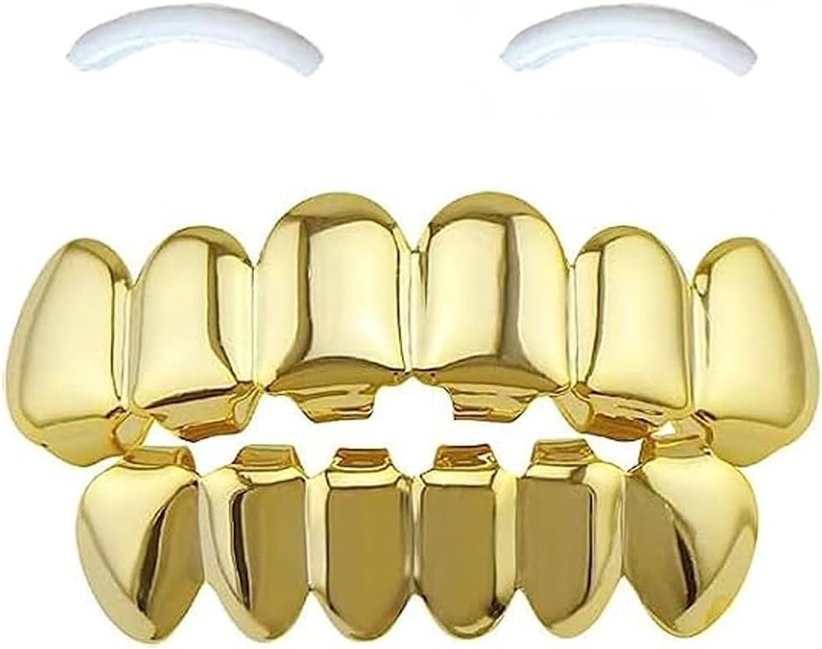 Gouden tanden grills voor mannen en vrouwen - Hip Hop body jewelry voor Halloween en cosplay feestjes