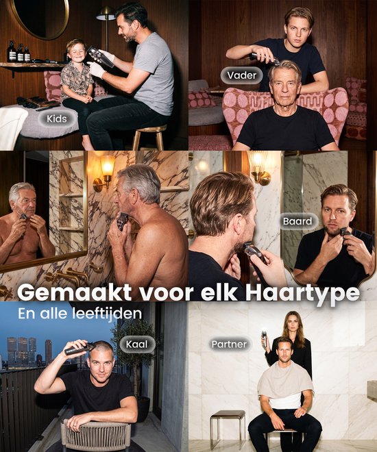 Tondeuse Mannen Hoofdhaar 9100 RPM - Kappersset 20 Delig - Trimmer voor Hoofd & Baard - Haartrimmer Set met Kappersschaar