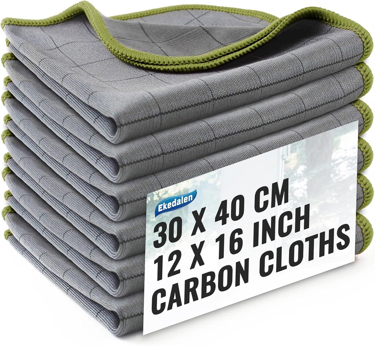 SnelShoppen - 6x Lintvrije Carbon Polijstdoeken voor Glas, 30x30cm Microvezel Doeken voor Ramen, Auto, Spiegel, Keuken en Badkamer