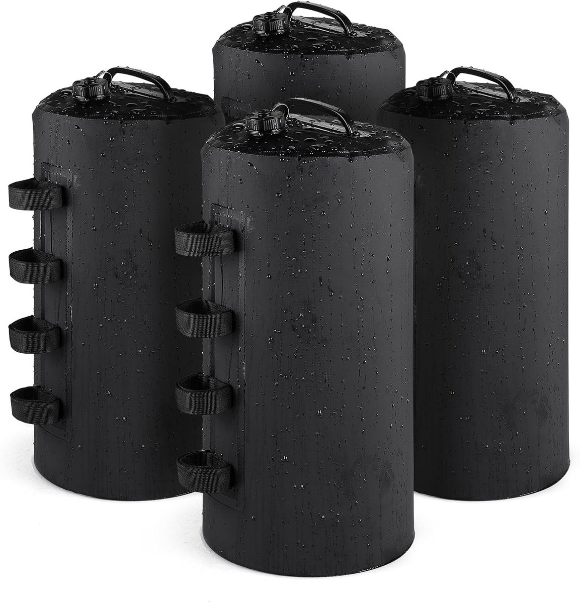 SnelShoppen - Set van 4 Gazebo Gewichten 20L - Waterdichte PVC Zandzakken voor Pop Up Tent en Tuin - Zwart - Voor Feesten en Buitenactiviteiten