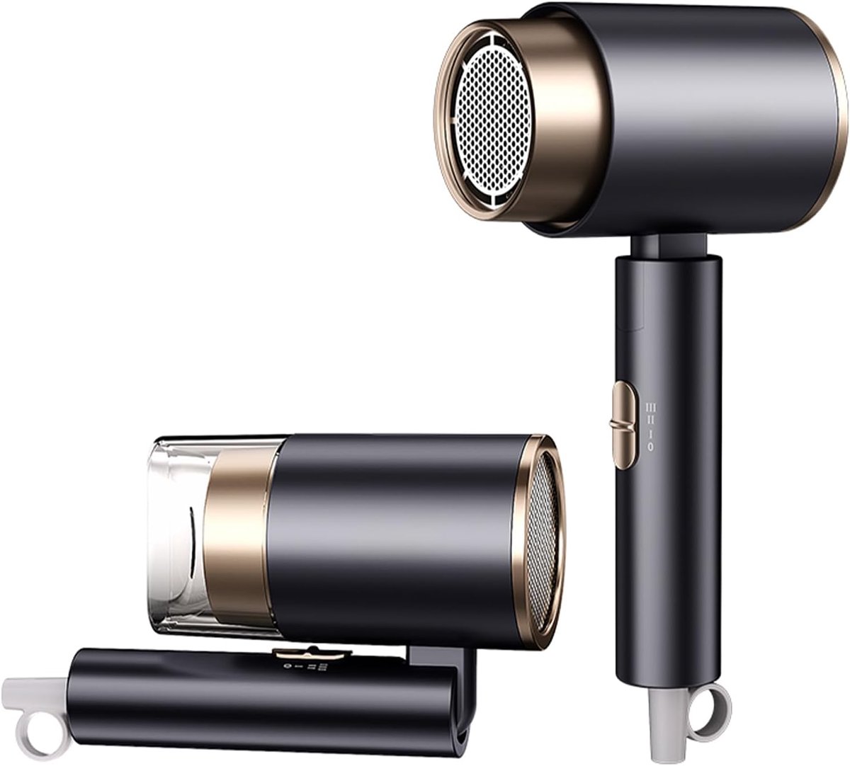 SnelShoppen - Inklapbare Haardroger met Hoge Snelheid, Borstelloze Motor, 110.000 omw/min, Sneldrogend, Ionen, Intelligente Thermostaat, Blauw Licht,