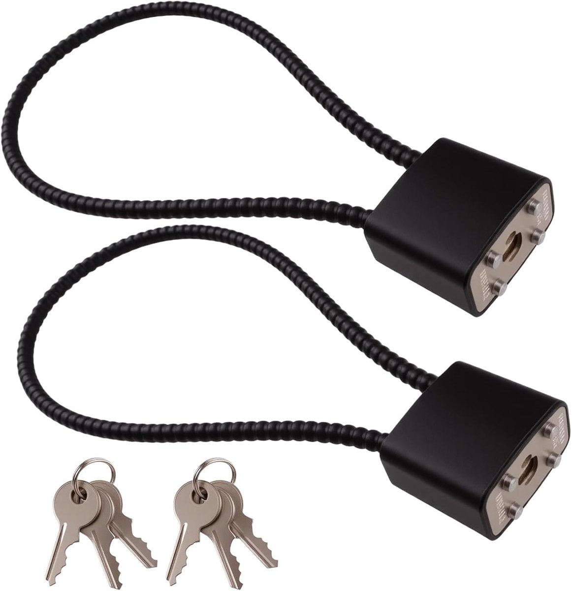 SnelShoppen - 2 Stuks Kabelslot met Sleutel, Stalen Koord Hangslot, Robuust Hangslot met Lange Schakel voor Buiten en Binnen, Voor Koffer, Fiets, Poor
