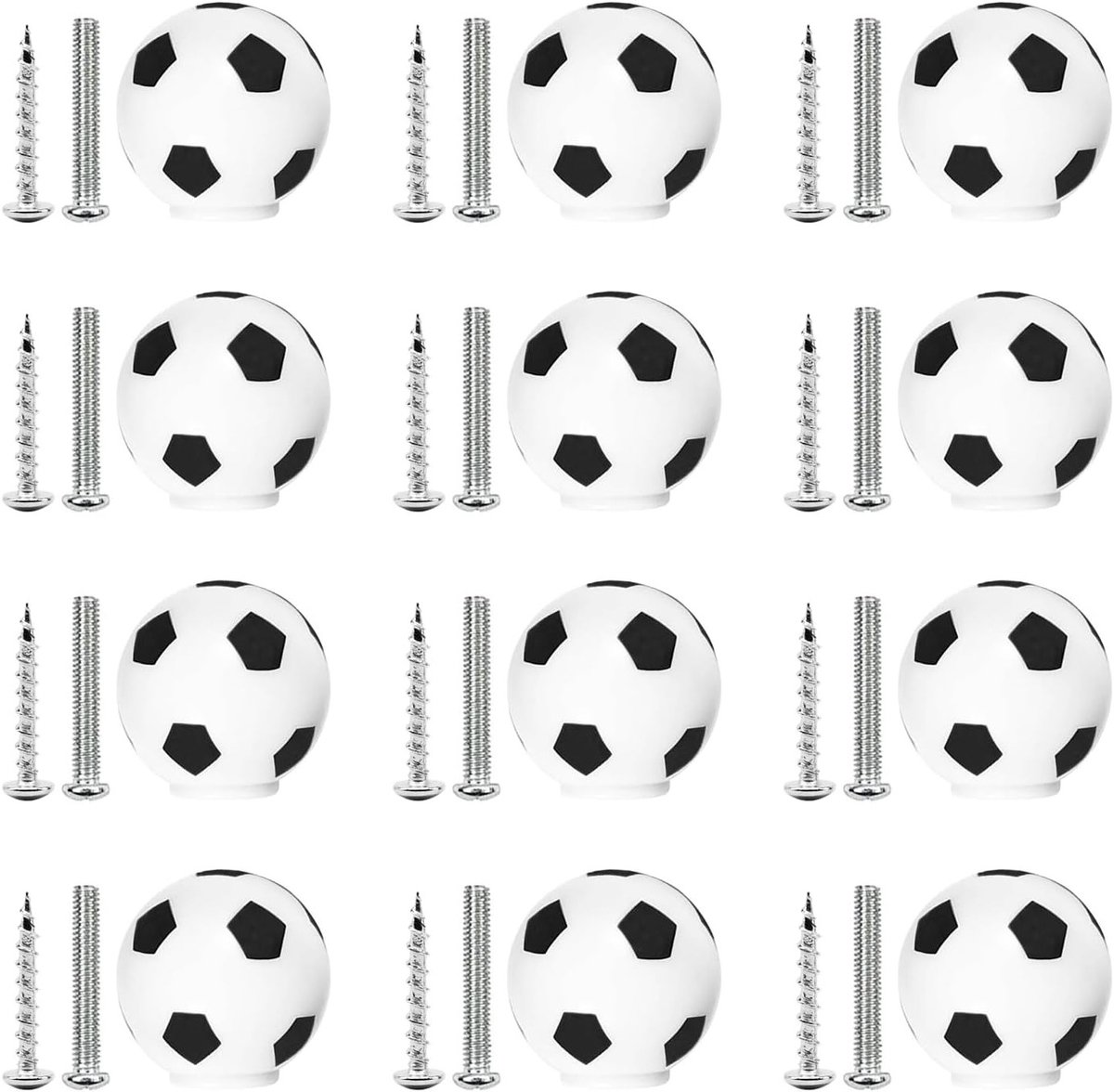 12 Stuks Voetbal Knoppen voor Meubels, Lades en Kasten - Decoratieve Knoppen voor Kinderen, Keuken en Badkamer
