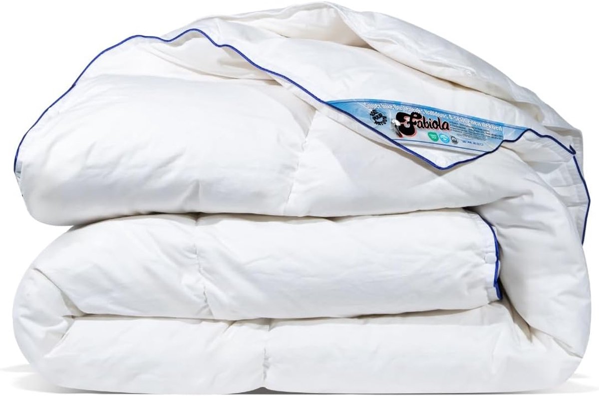 SnelShoppen - Fabiola 4-seizoenen dekbed - Luxe 240x200cm - Half dons dekbed met Oeko-Tex certificaat - Zomer & herfst vulling - 100% katoen