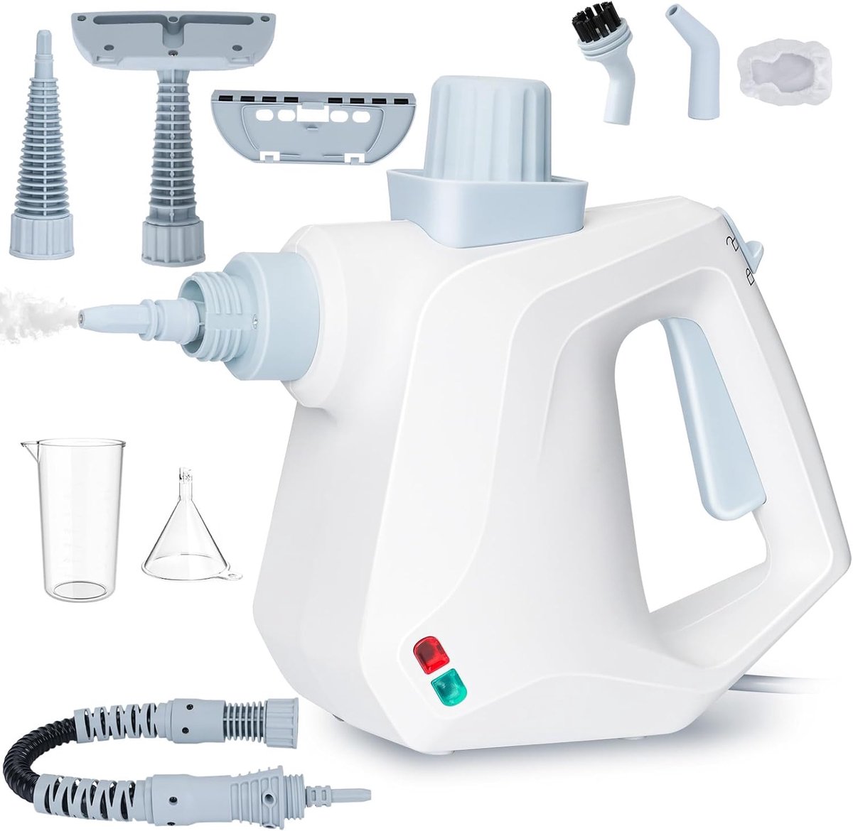 SnelShoppen - Draagbare Stoomreiniger 1000W met 10 Accessoires - Hoge Temperatuur Stoom 221°F/105°C - Ideaal voor Huis, Keuken, Auto, Kleding en Meer