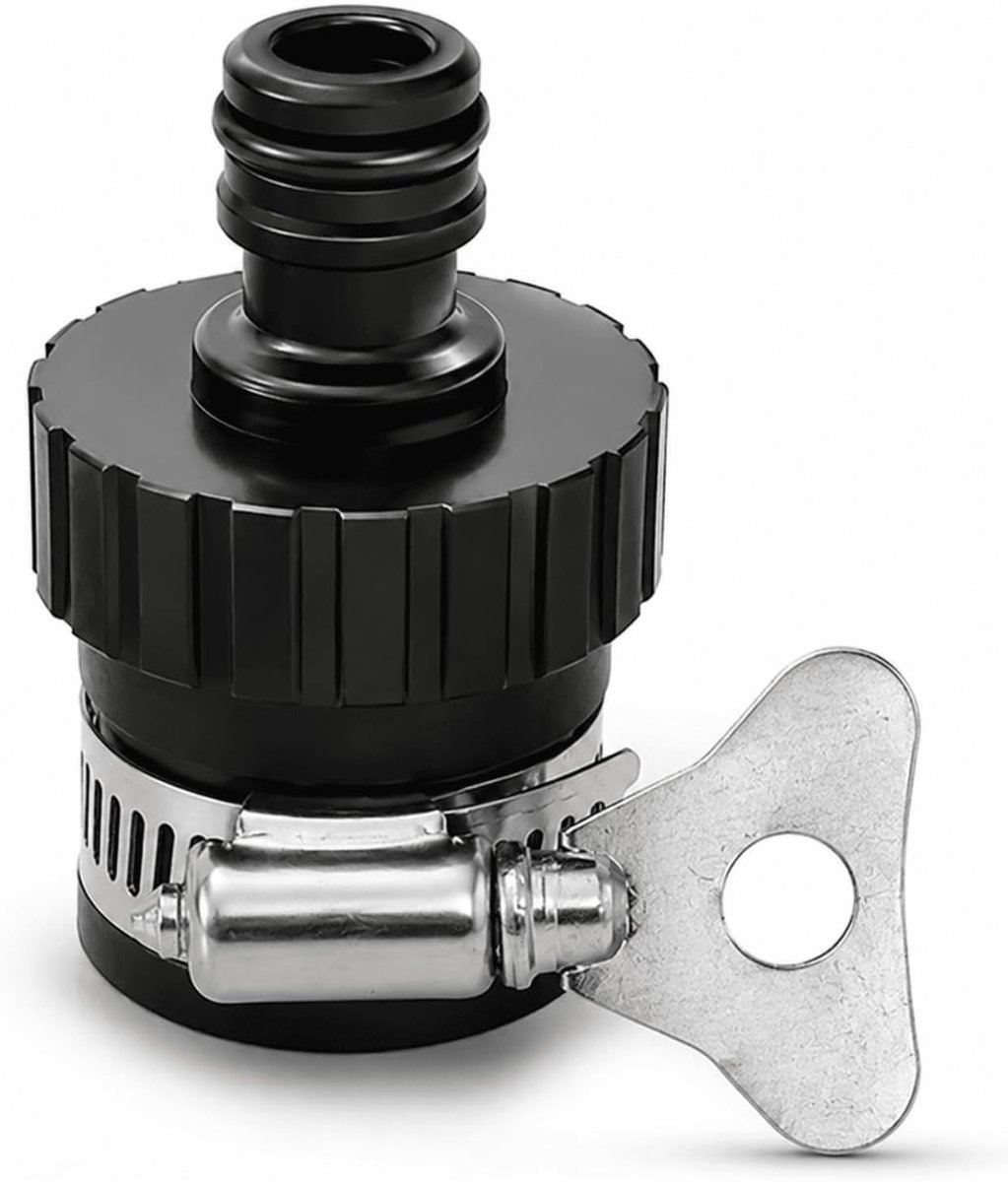 SnelShoppen - Universele slangaansluiting voor kraan, waterfilter en tuinslangadapter - Roestvrijstalen verbinding, ideaal voor camping, camper en tui