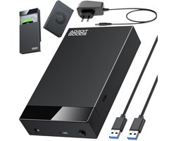 AdroitGoods 3.5” HDD Behuizing USB 3.0 SATA Externe Hard Drive Enclosure 5Gbps 18TB Ondersteuning SSD HDD Dock Tool-Free Desktop Case