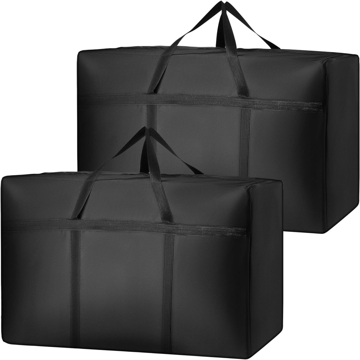 SnelShoppen - 2x 180L Extra Grote Opbergtas met Rits en Handvat, 600D Oxford Waterdichte Zak voor Deken, Kleding, Seizoensopslag, Verhuis- en Kampeert