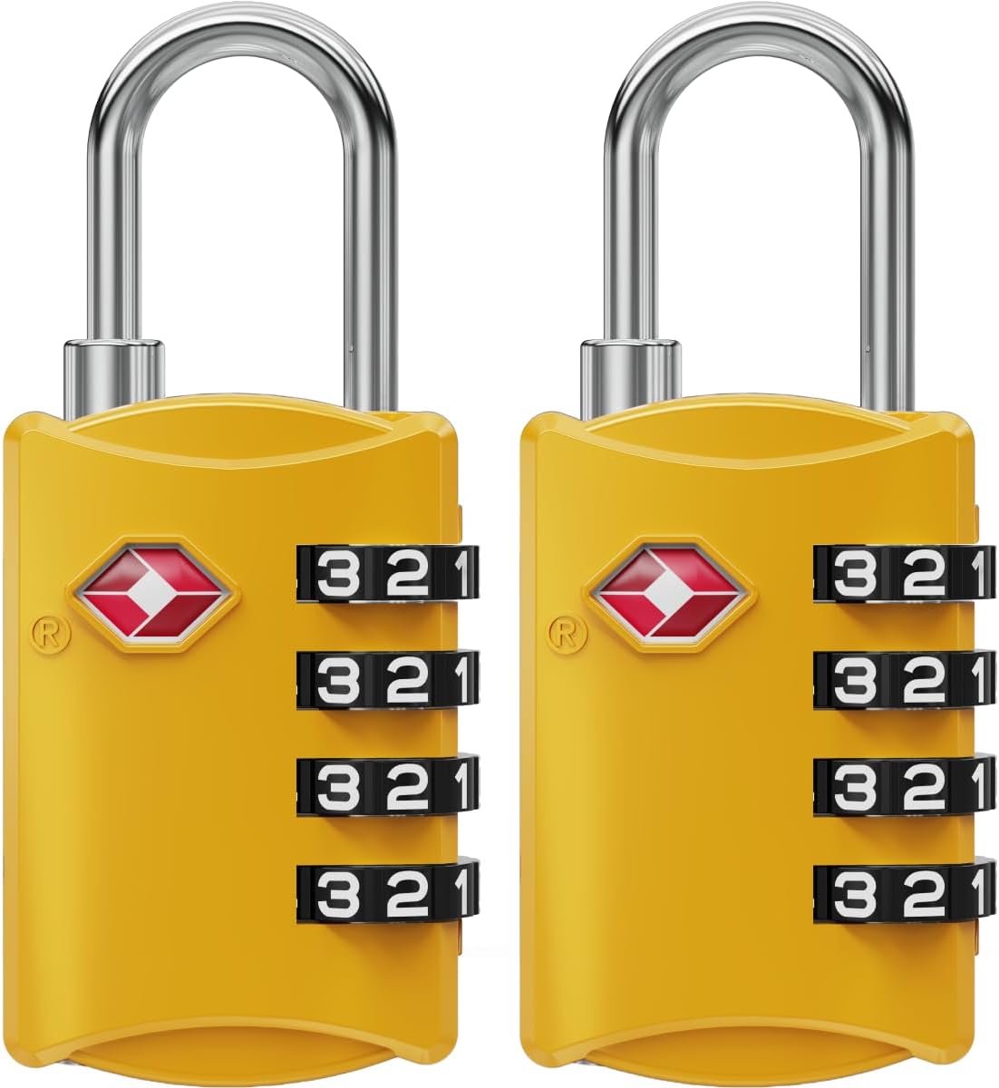 SnelShoppen - TSA-Goedgekeurde Reis Slot - 4-Cijferige Koffer Sloten - Geschikt voor USA Reis - Hangslot voor Koffers, Rugzakken, Cabin Bagage, Reista
