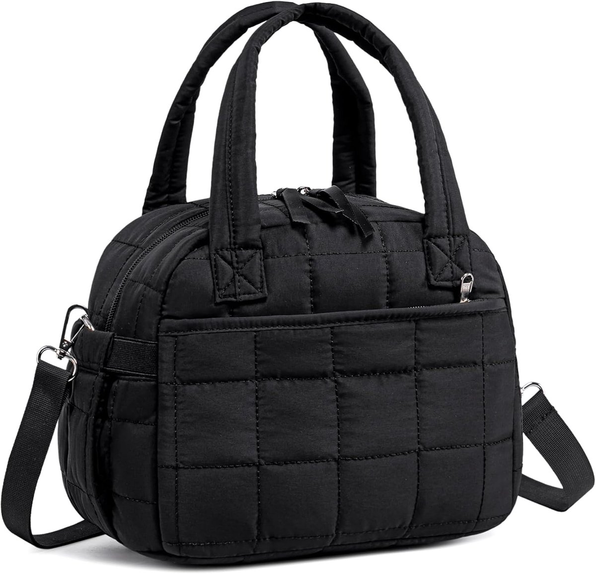 SnelShoppen - Isolatie Lunchbox Vrouwen Herbruikbare Lunchtas Met Trekkoord - Lekvrij Thermische Koeltas - Grote Capaciteit 27.5x16x22.5cm - Zwart (Up