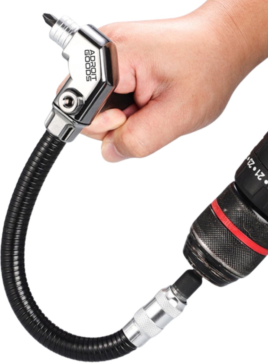AdroitGoods Flexibele Bit Verlengstuk 1/4” Schroefbit Adapter Buigbare As Verlenging 360° Flexibele Schroevendraaier Bit Houder Voor Boormachine