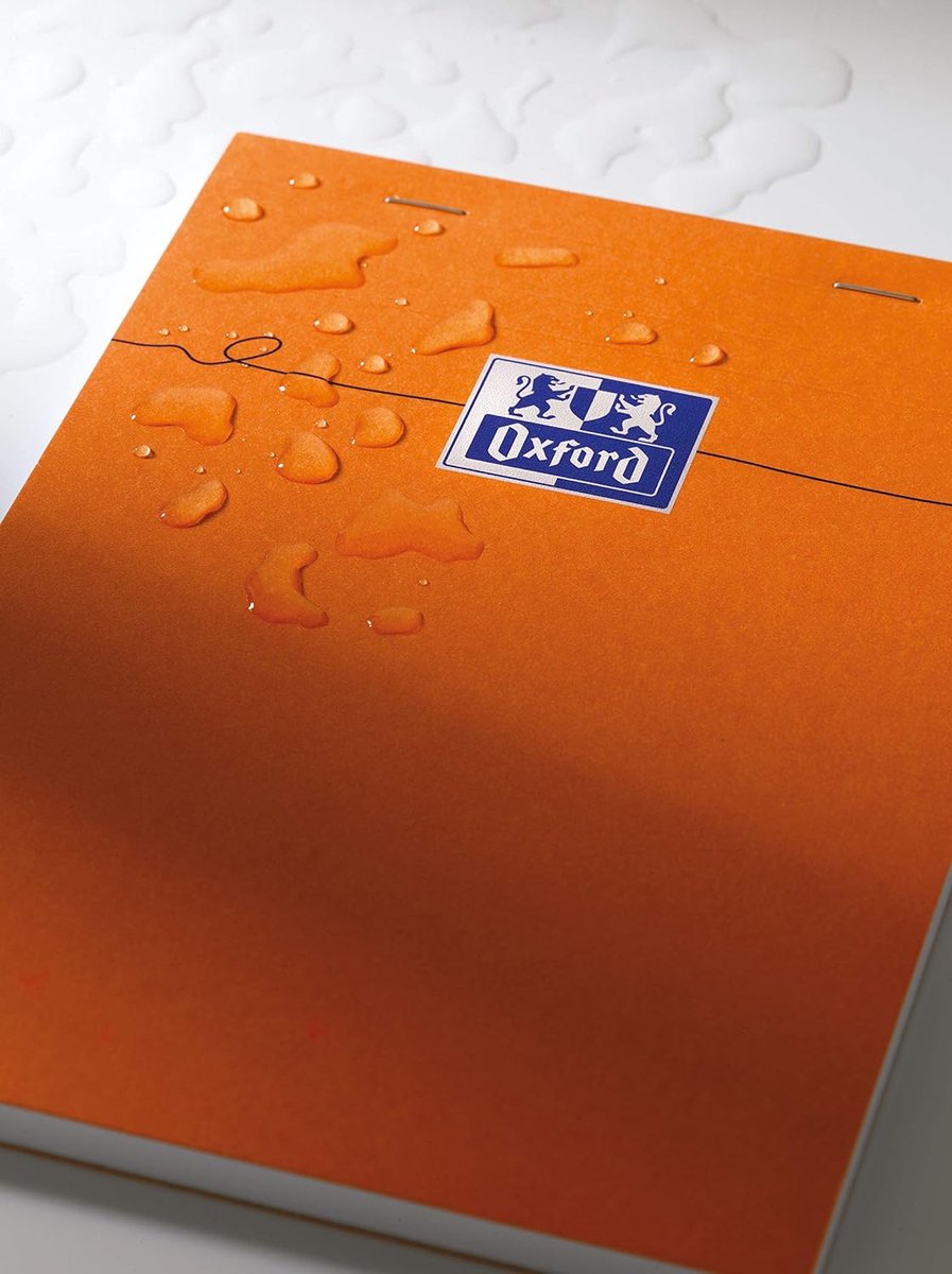 SnelShoppen - OXFORD Notepad A4 klein geruit 5 mm 80 vellen oranje 5 stuks - schrijfblok notitieblok notities school kantoor creatief