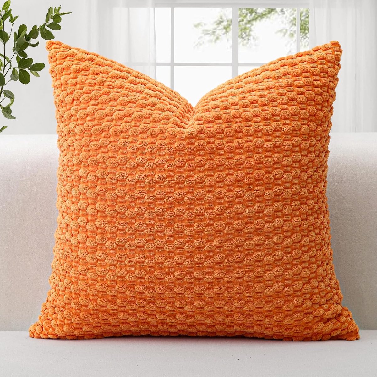 Thijox - Corduroy Zachte Kussenhoezen 40x40 cm - Decoratieve Sierkussenhoezen met 3D-Bubbelstructuur - Ideaal voor Bank, Sofa, Slaapkamer en Terras in